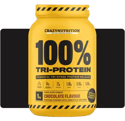 Explore honest feedback on Crazy Nutrition Tri-Protein powder supplement