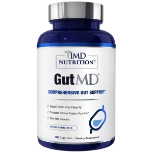 1MD Nutrition Gut MD is a gut formula combining L-glutamine, an amino acid that promotes the health and function of the digestive tract.