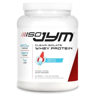 Iso JYM offers a delicious whey protein isolate formulation with a unique ultra-cold filtration process, ensuring a clear and refreshing mix.