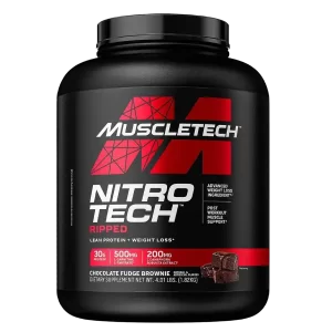 MuscleTech Nitro-Tech ripped protein powder boosts muscle while cutting body fat.
