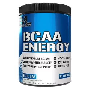 Evlution Nutrition's BCAA Energy powder boasts over 2000 5-star reviews, praised for its delicious flavors, easy mixability, and proven effectiveness.