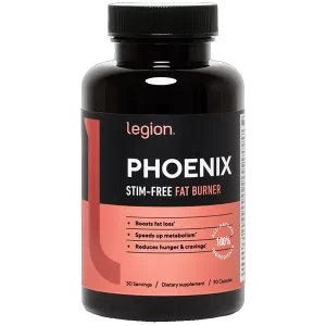 legion Phoenix Stim-Free Fat Burner is a caffeine-free all-natural fat burning supplement with 7 powerful ingredients .