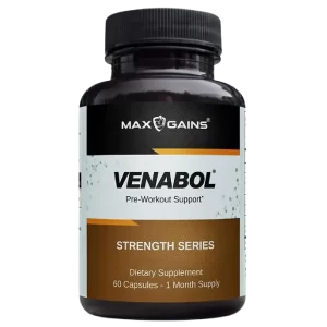 Max Gains Venabol is a pre-workout blend that boosts performance.