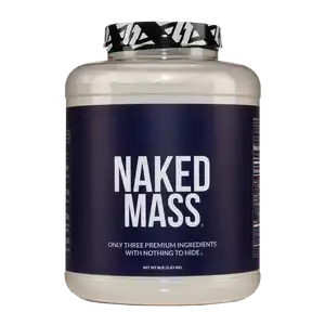 A product bottle image of Naked Mass Protein Powder.