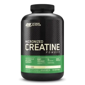 Optimum Nutritions Micronized Creatine Monohydrate powder with 5gram serving delivers pure creatine monohydrate to support your body's energy production, potentially improving power and explosiveness.