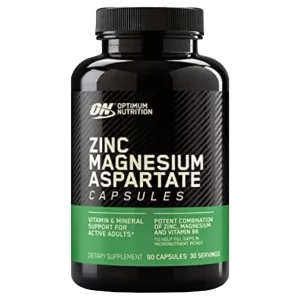 Optimum Nutrition's (ZMA) Zinc Magnesium Aspartate aids in nutrient breakdown, transport, and the conversion of food into cellular energy.