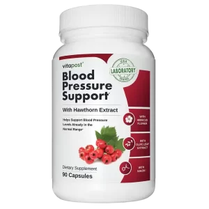 VitaPost Blood Pressure Support blends natural plant extracts and vitamins to help maintain normal blood pressure levels effectively.